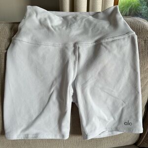ALO white biker shorts